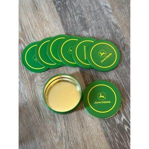 Set of 6 John Deere Coasters in Collectible Tin Made of Cork and Tin/New w/o Box